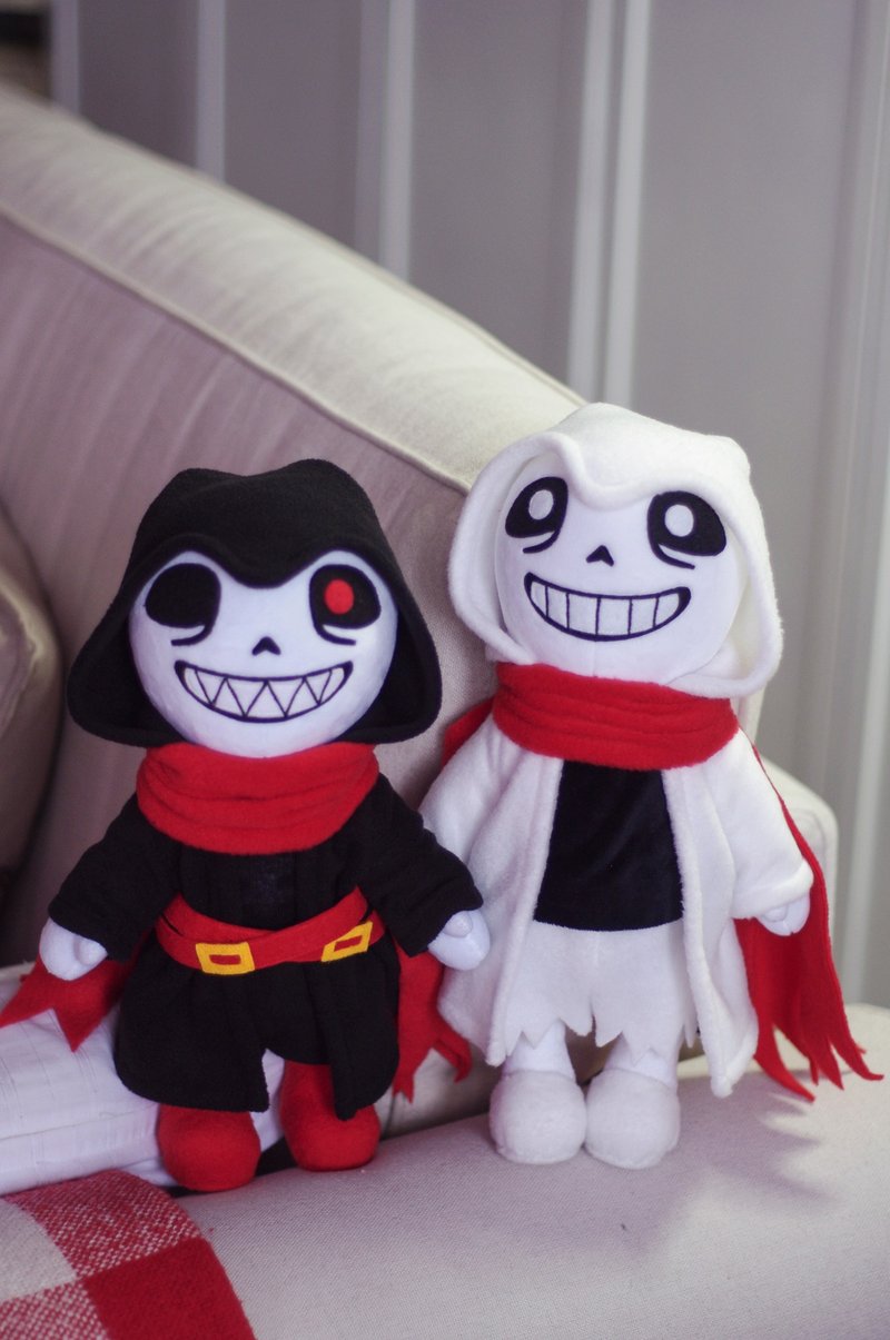 Goth Sans Undertale AU Collectible Doll | Made to Order - 玩偶/公仔 - 聚酯纤维 白色