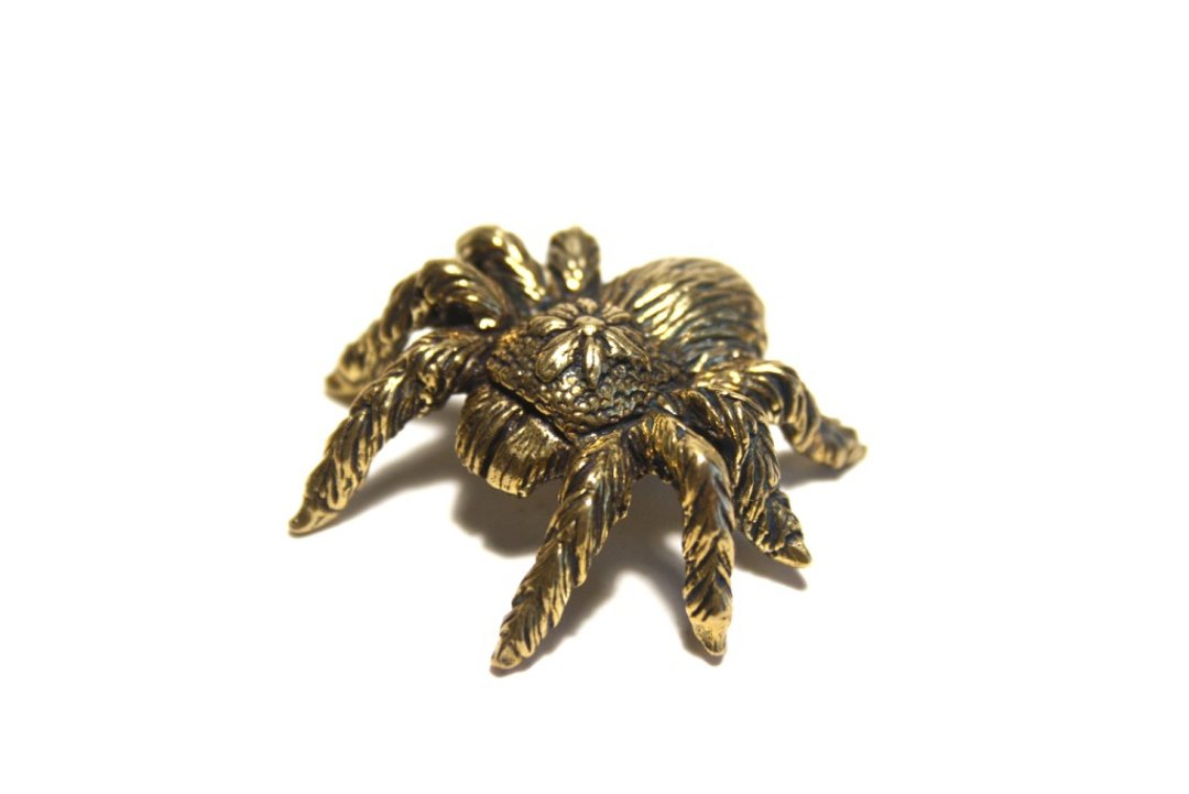 Spider tarantula - miniature statuette of bronze, metal figurine - 摆饰 - 铜/黄铜 