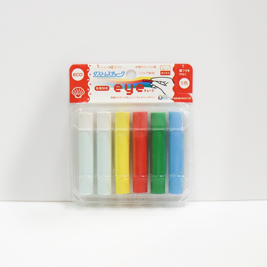 Eye chalk 特殊色感 无灰粉笔迷你组合 (六入一组) - 其他书写用品 - 贝壳 多色