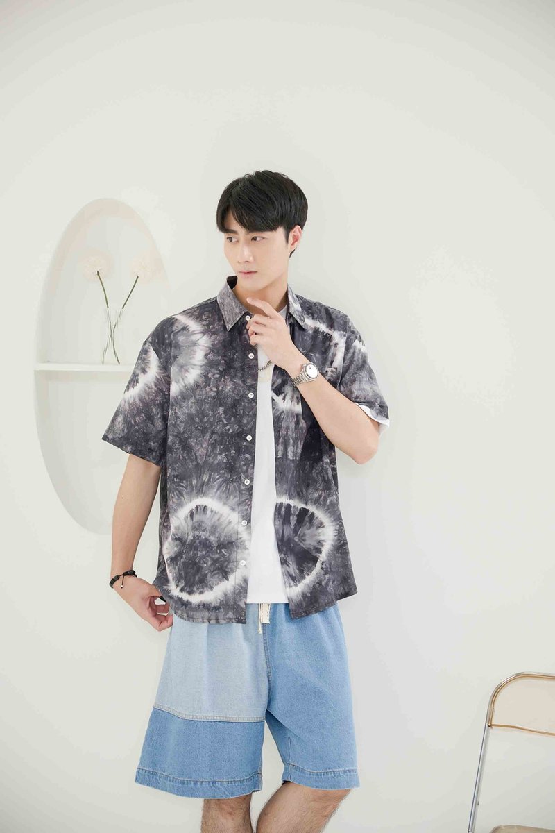 渲染短袖上衣  深灰色 - 男装上衣/T 恤 - 其他材质 灰色