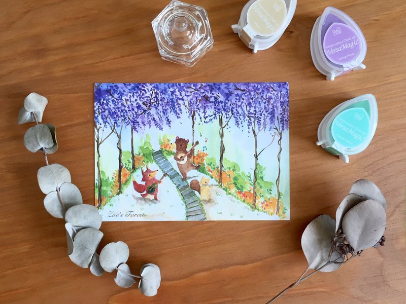 Zoe's fores紫藤花季明信片cs54 - 卡片/明信片 - 纸 