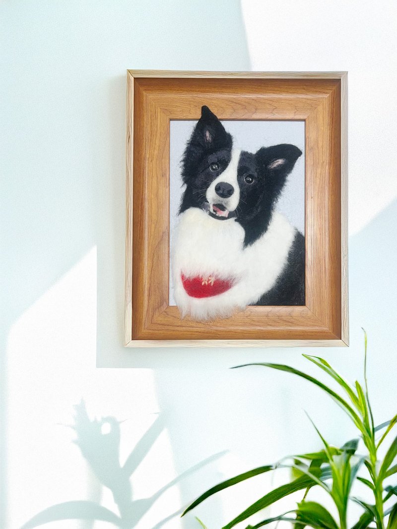 狗狗肖像画 宠物羊毛毡画 8寸 - 订制抱枕/饰品 - 羊毛 白色