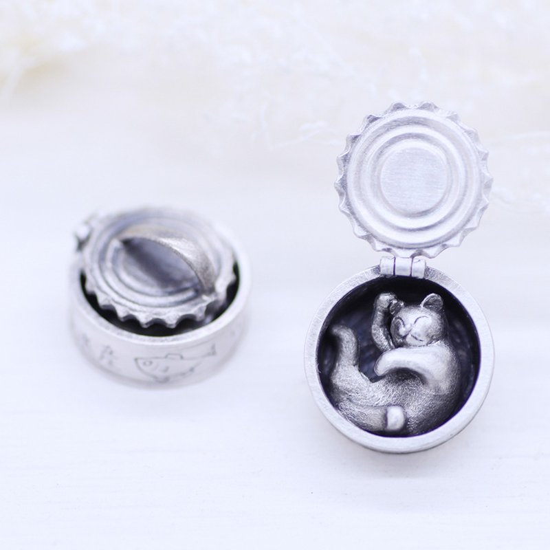 猫咪罐头・猫咪的梦境・银饰坠饰 / 925 纯银 - 项链 - 纯银 银色