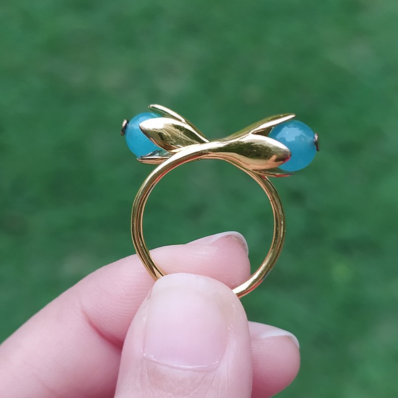 【雙11折扣】Silver ring, Aquamarine ring ,Lucky stone , adjustable ring - 戒指 - 纯银 