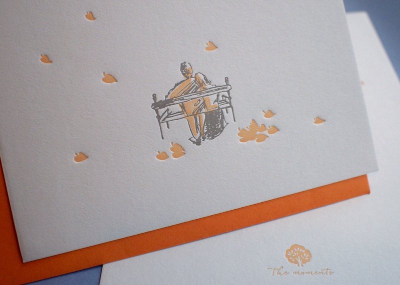 秋 - 活版印刷情人卡 - 卡片/明信片 - 纸 橘色