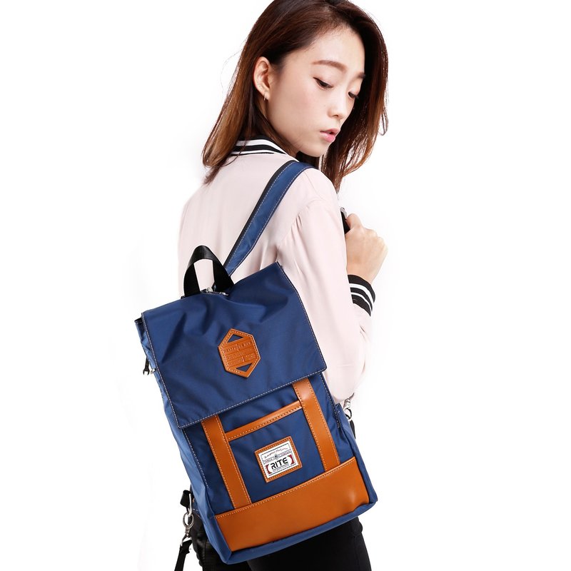 【品牌周庆-花车特卖$1000】复刻回忆｜文青包(M)-尼龙丈青｜ - 后背包/双肩包 - 防水材质 蓝色