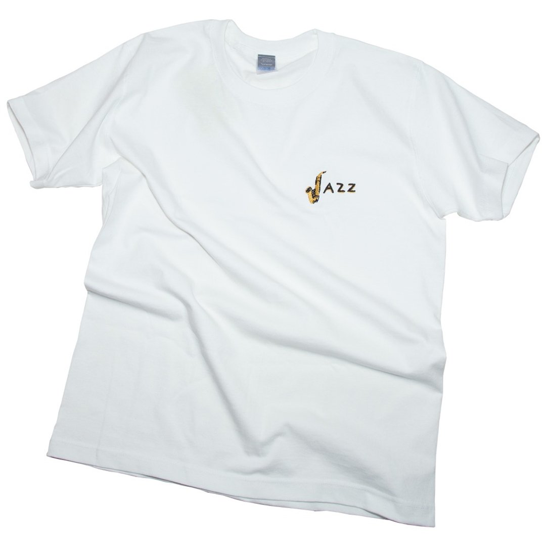 JAZZ Embroidery Pocket T-shirt Unisex XS ~ XXL size Tcollector - 女装 T 恤 - 棉 白色