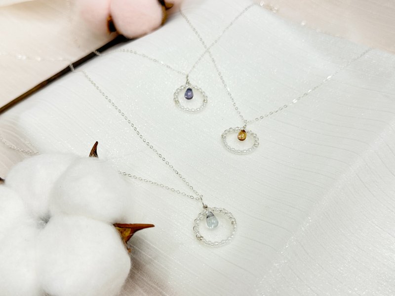 【圈圈欲滴】S925纯银捷克水滴珠项链 - 项链 - 纯银 