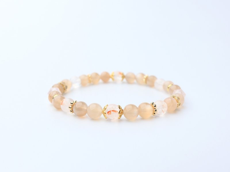 日常闪闪发光 奶茶月光 月光石 芬达胶花 胶花水晶 水晶 水晶手链 - 手链/手环 - 水晶 卡其色