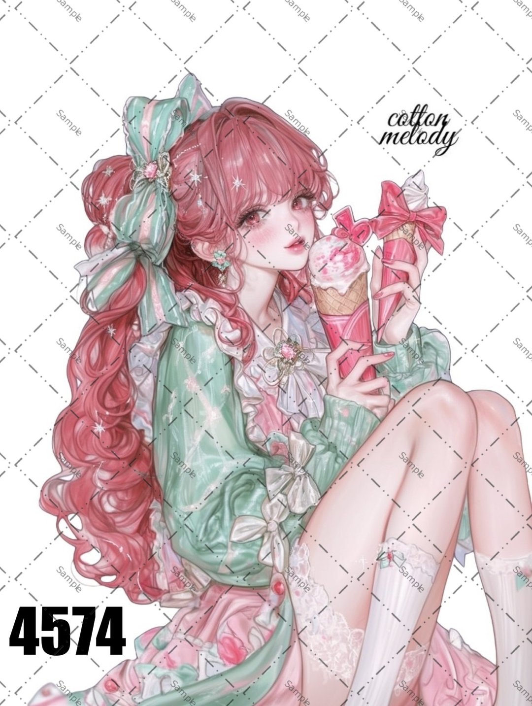 original sticker no.4574 人物贴纸 原创贴纸 原创人物贴纸 装饰贴纸 cotton melody - 贴纸 - 纸 