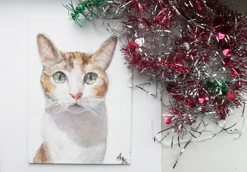 猫画 定制宠物画 - 插画/绘画/写字 - 其他材质 金色