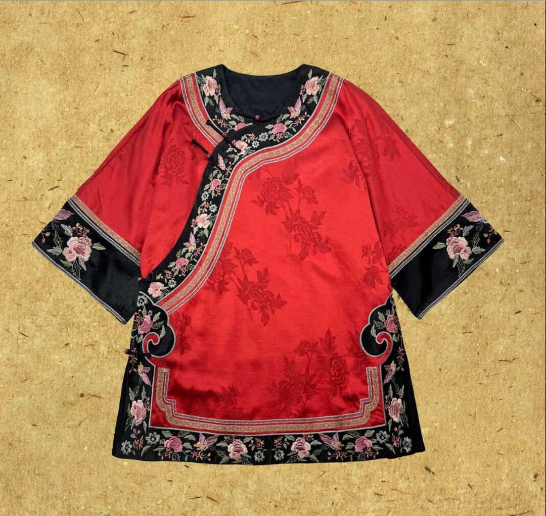 芷兰  新中式复古香云纱 太太服上衣 - 女装上衣 - 棉 红色