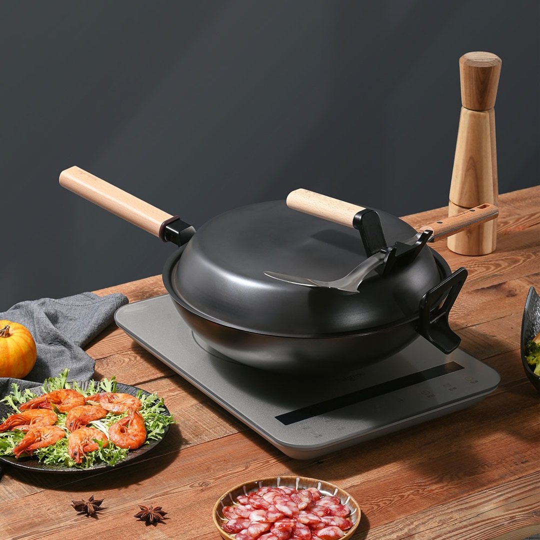 【Taste Plus】悦味元釜 可立式窒化铁 中华铸铁锅 32cm IH全对应 - 锅具/烤盘 - 其他材质 黑色