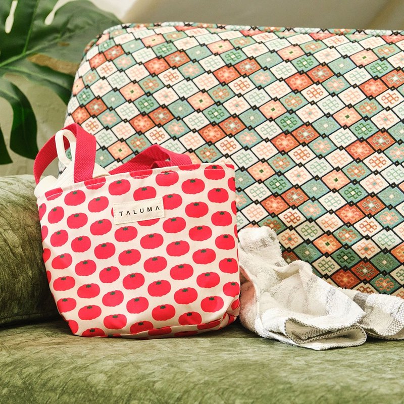 车轮茄数位印花收提肩背帆布托特包 - 手提包/手提袋 - 聚酯纤维 红色