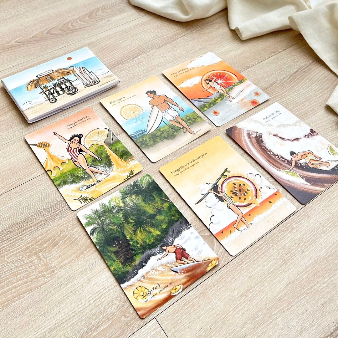 After Surf / 插画明信片套组 6张入 赠冲浪元素贴纸1张 - 卡片/明信片 - 纸 多色