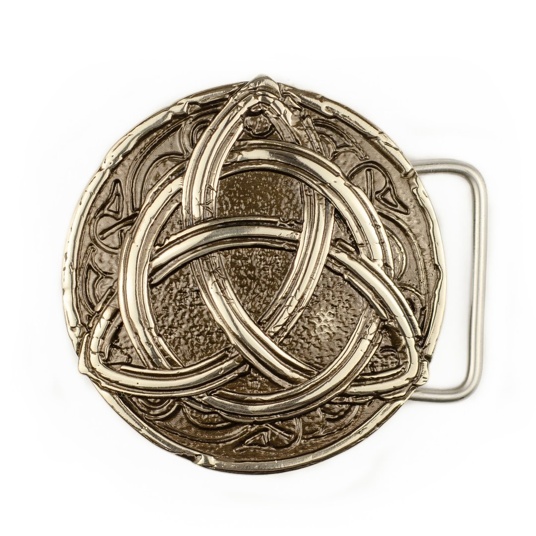 Triquetra soild german silver belt buckle, Celtic Trinity nickel silver belt - 皮带/腰带 - 其他材质 银色