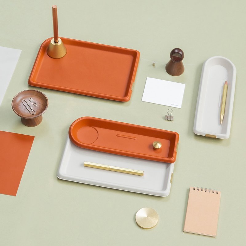 【素食皮革置物盘】经典配件系列 / 二色 - 收纳用品 - 人造皮革 