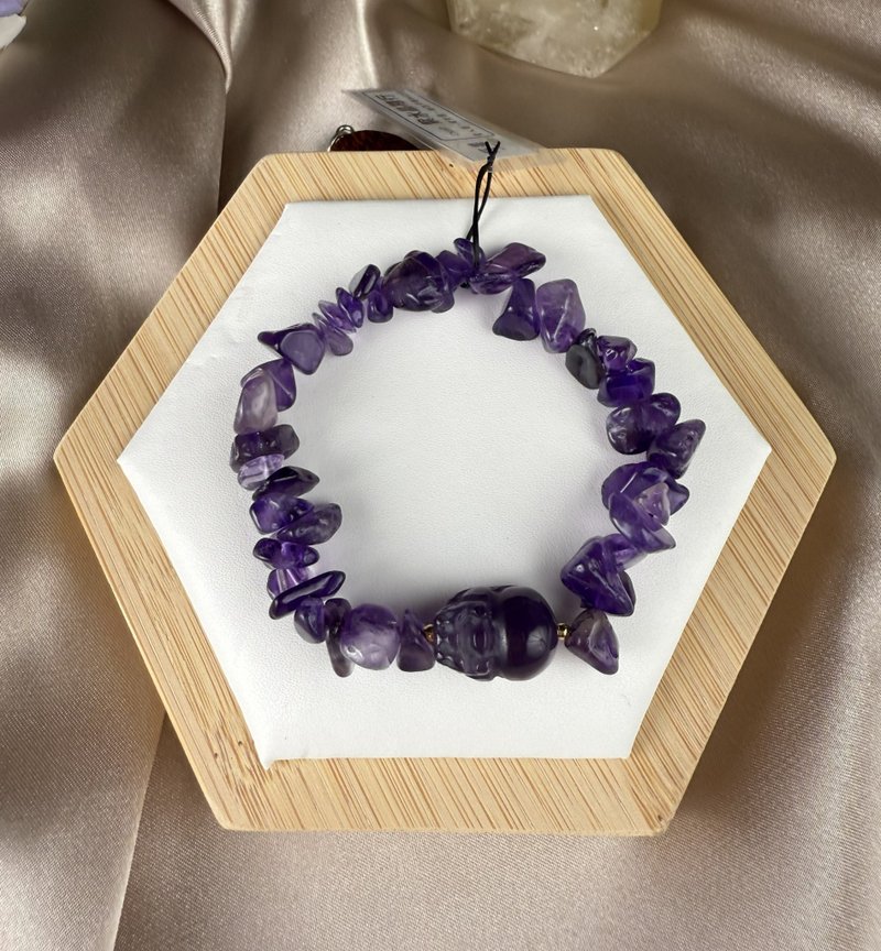 紫水晶 水晶手链 提升智慧专注力 人际关系 情绪 能量 礼物 送礼 - 手链/手环 - 水晶 紫色
