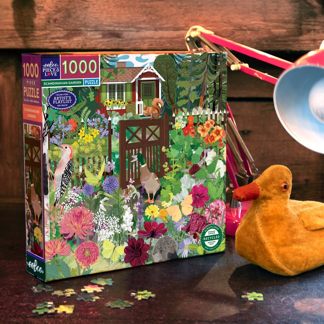 eeBoo 1000片拼图 -  Scandinavian Garden 斯堪地那维亚花园 - 拼图 - 纸 多色