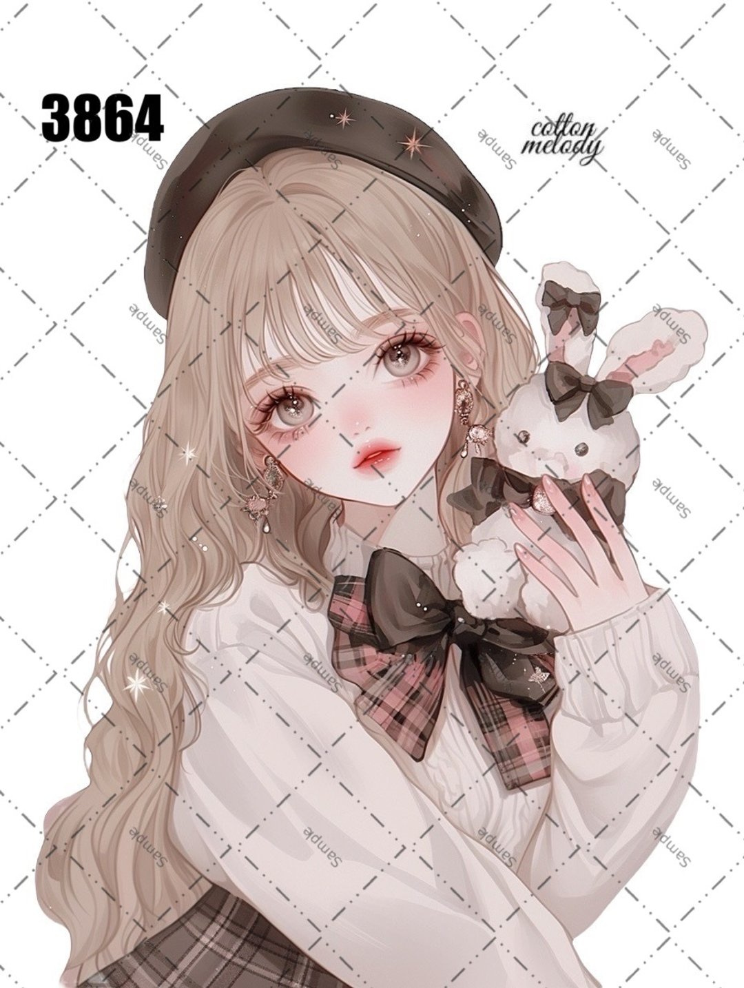 original sticker no.3864 人物贴纸 原创贴纸 原创人物贴纸 装饰贴纸 cotton melody - 贴纸 - 纸 