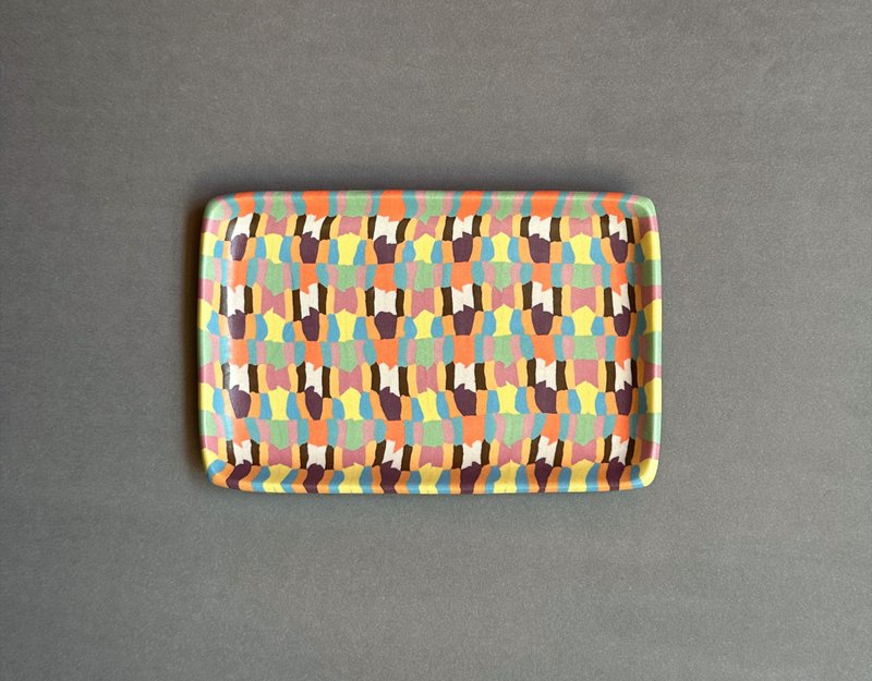 绞胎瓷盘一针织毛衣 - 盘子/餐盘/盘架 - 瓷 多色