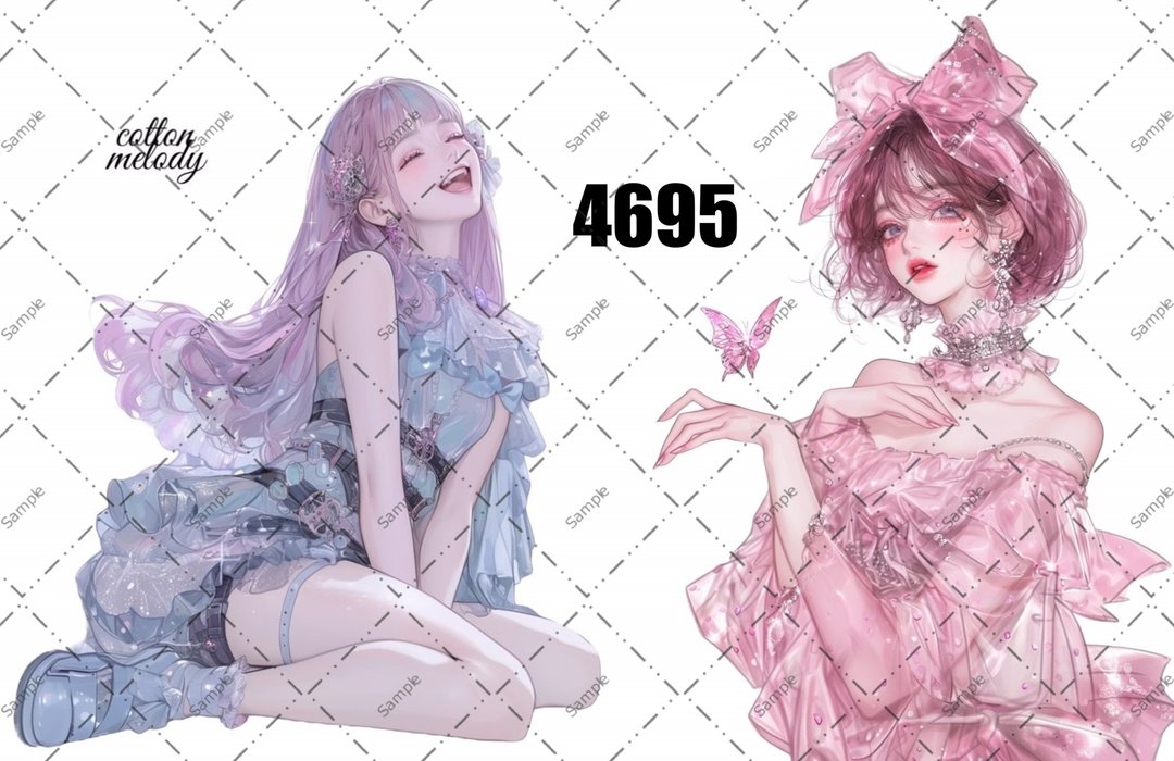original sticker no.4695 人物贴纸 原创贴纸 原创人物贴纸 装饰贴纸 cotton melody - 贴纸 - 纸 