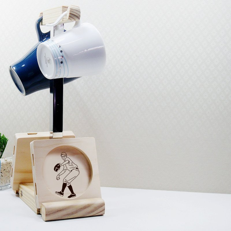 相信自己 棒球 投手 杯垫 马克杯挂架 定制 手绘图案 纪念礼物 - 其他 - 木头 咖啡色