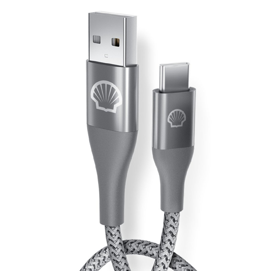 Shell 壳牌USB-A to USB-C反光充电传输线 1M-2M - 充电宝/传输线 - 尼龙 灰色