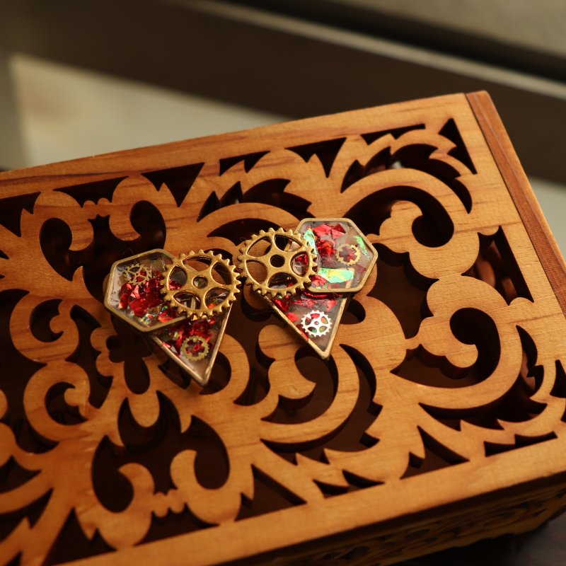 心形 几何图形 齿轮 树脂 优雅个性风 耳环/耳夹 - 耳环/耳夹 - 其他金属 