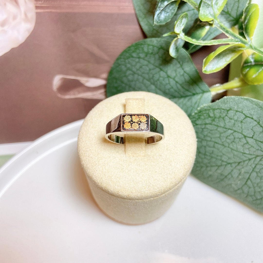 【西洋古董饰品】Amita 24k金Silver银大马士革象嵌 雕花 戒指 - 戒指 - 24k 金 银色