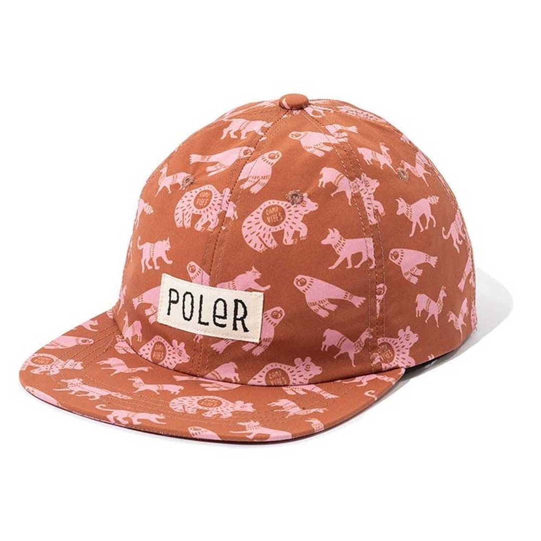 日本限定 POLER ALL OVER 6P CAP 原创印花帽 六片帽 棕色印花 - 帽子 - 其他材质 多色