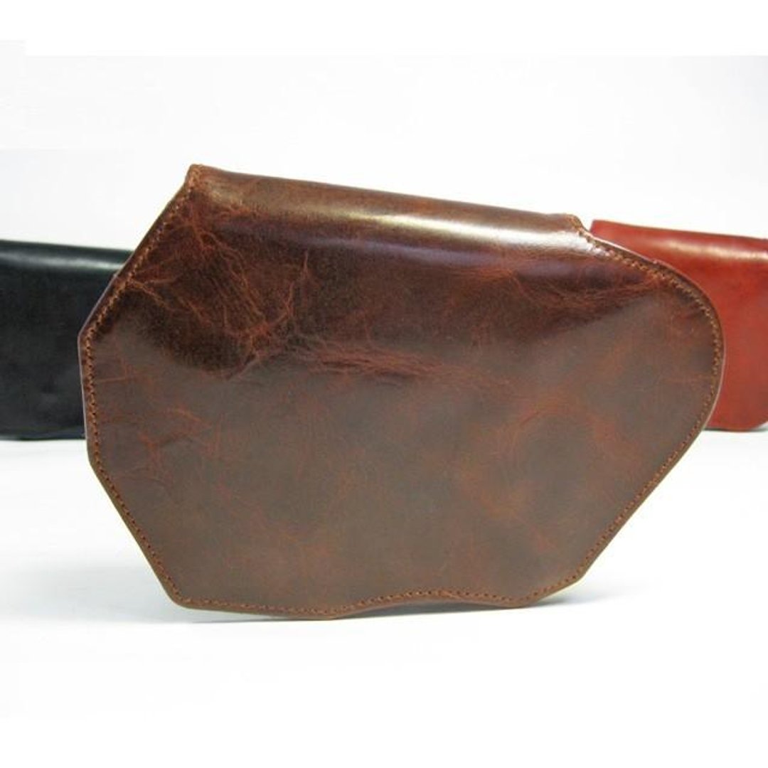 Stone wallet<BROWN> - 皮夹/钱包 - 真皮 咖啡色