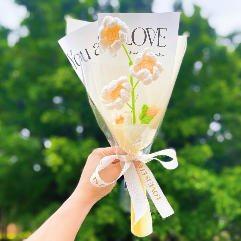 情人节礼盒   定制化礼物2025母亲节菊花花束 - 手织单枝菊 - 干燥花/捧花 - 棉．麻 多色