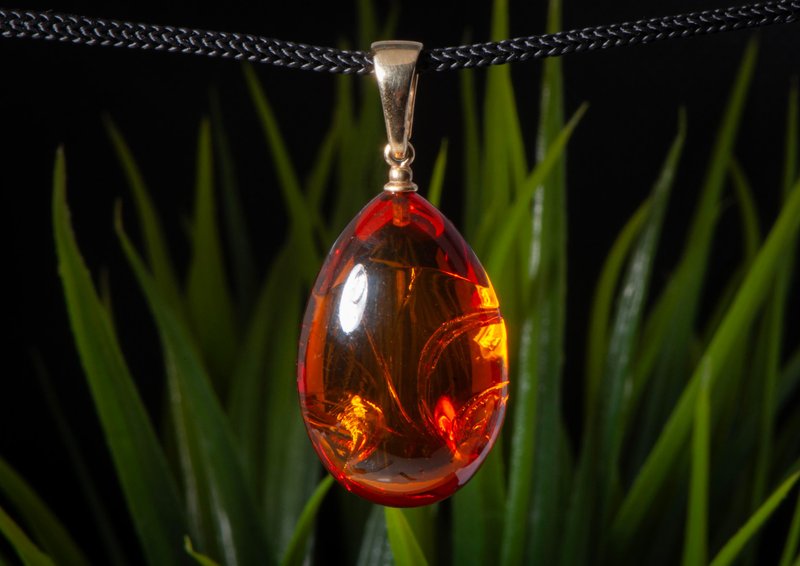 独家手工制作干邑波罗的海琥珀珠宝礼品 献给女性 - 项链 - 半宝石 金色