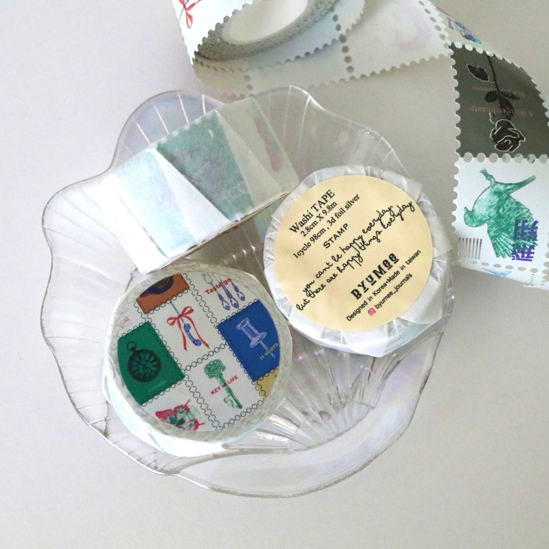STAMP 和纸胶带 (3D 烫银) - 纸胶带 - 纸 白色