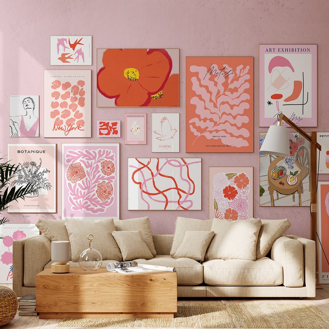 ROSE - 粉红色系画廊墙 x18 挂画装饰 插画 海报 居家布置 - 电子手绘真人画像/绘画/插画 - 其他材质 