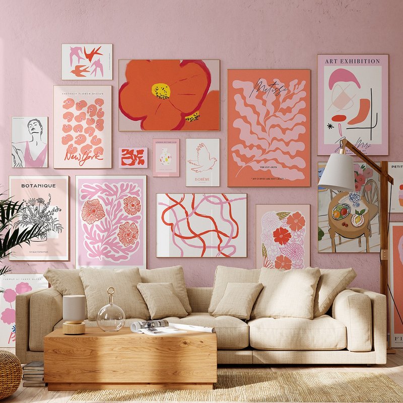 ROSE - 粉红色系画廊墙 x18 挂画装饰 插画 海报 居家布置 - 电子手绘真人画像/绘画/插画 - 其他材质 