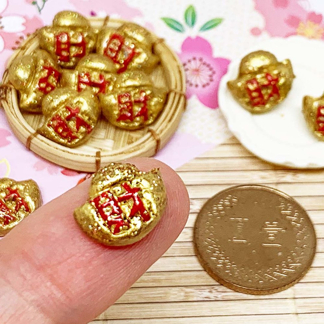 【微距食界】手作 金元宝 耳环(单一只耳朵耳环) - 耳环/耳夹 - 粘土 多色