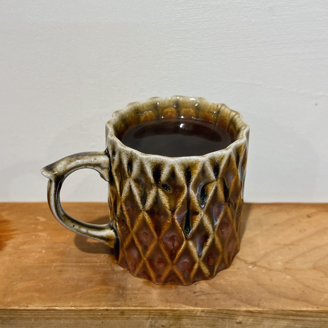 柴烧钻石咖啡杯(1个) - 咖啡杯/马克杯 - 陶 金色