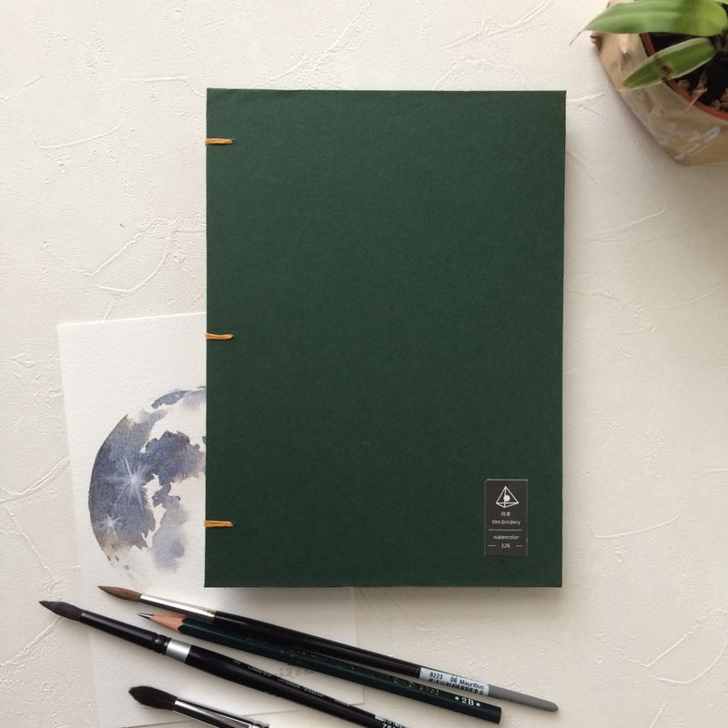 绝版展示品 | 190磅32开waterford | 深绿色随身水彩本速写本 - 笔记本/手帐 - 纸 绿色