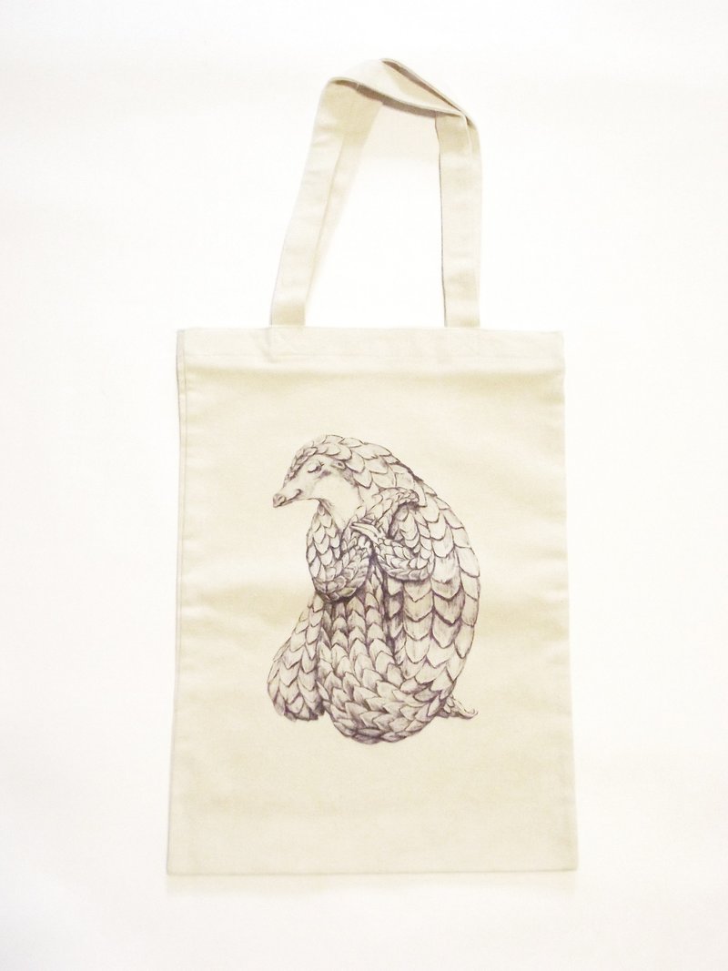 穿山甲的祈祷--环保提袋 - 侧背包/斜挎包 - 棉．麻 白色