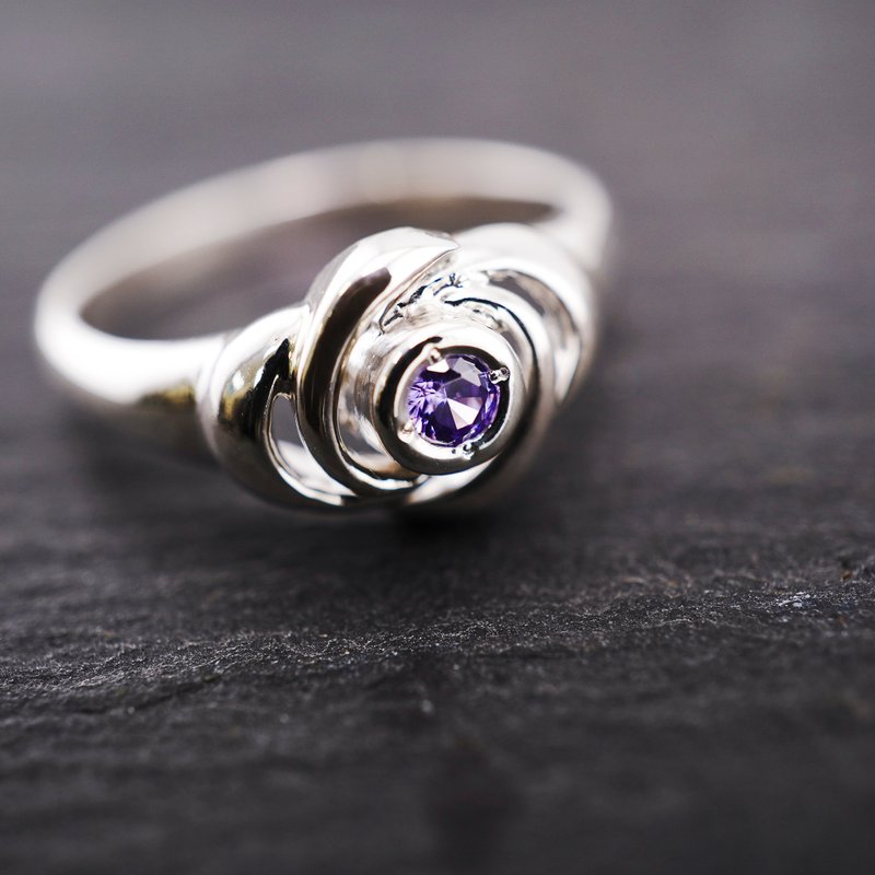 [重型] 简约而独特的银戒指 S-027 [定制] 选择您的颜色 - 戒指 - 其他金属 银色