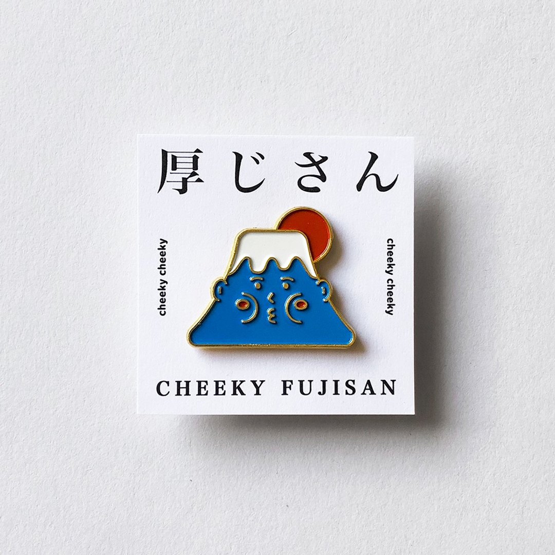 cheeky cheeky 日本吉祥物 富士山 厚士山 金属徽章 胸章 - 徽章/别针 - 其他金属 白色