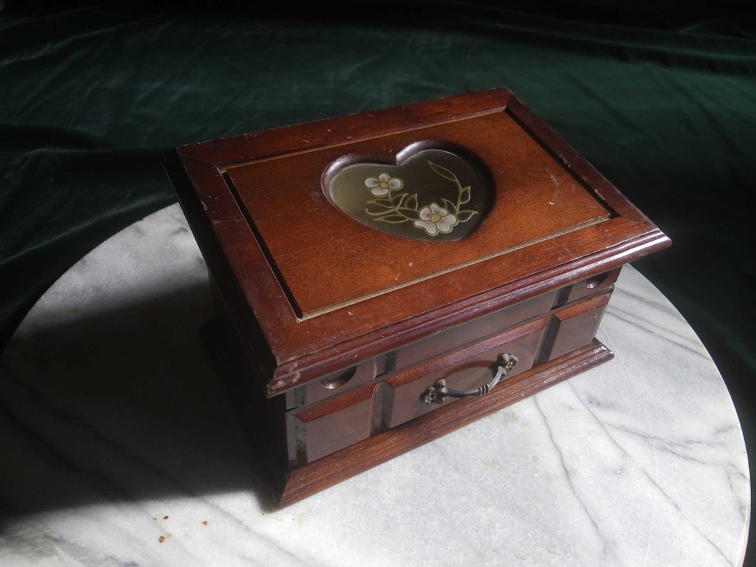 【老时光 OLD-TIME】早期台湾制彩绘玻璃珠宝盒 - 收纳用品 - 其他材质 