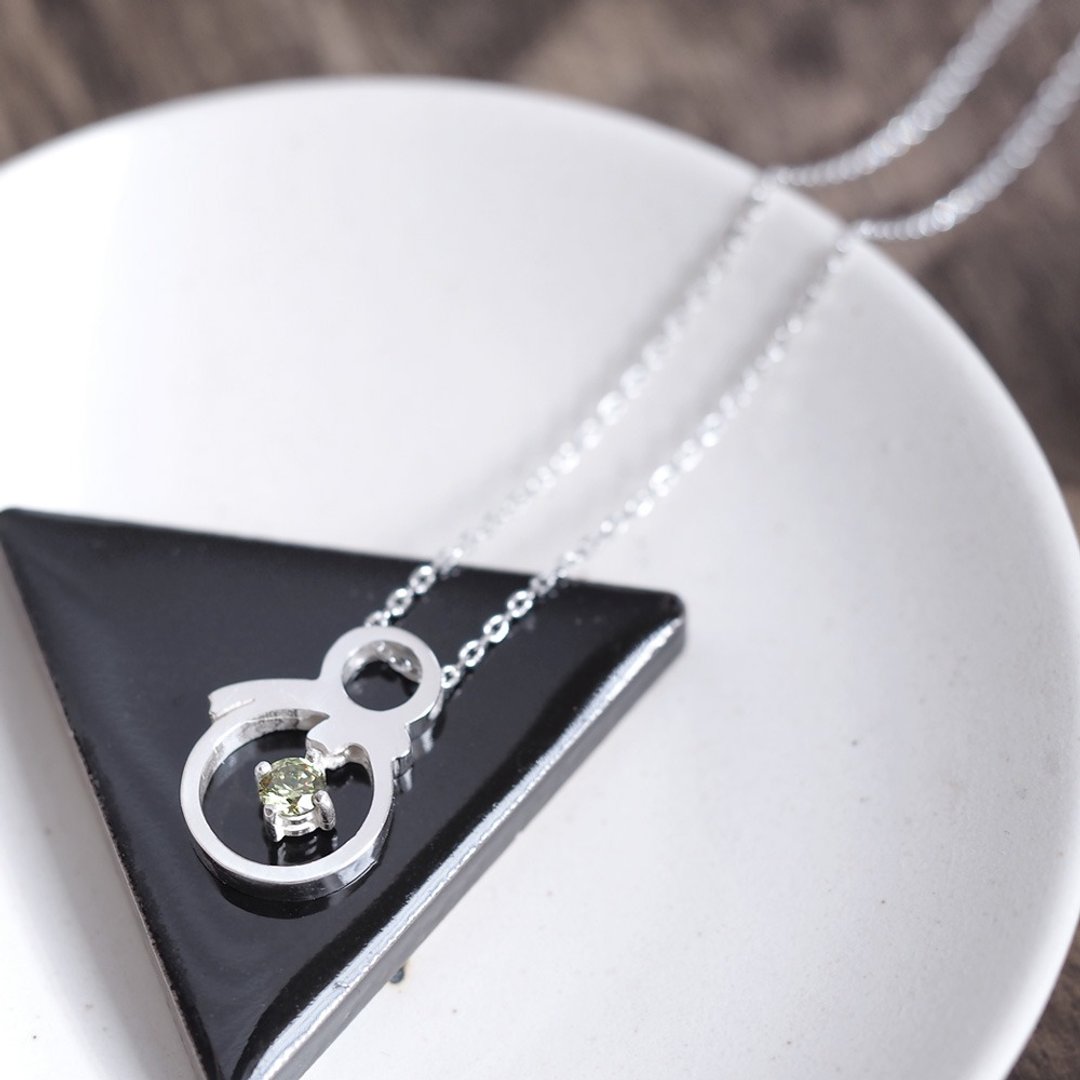 Peridot Snowman Necklace Silver 925 - 项链 - 其他金属 黄色