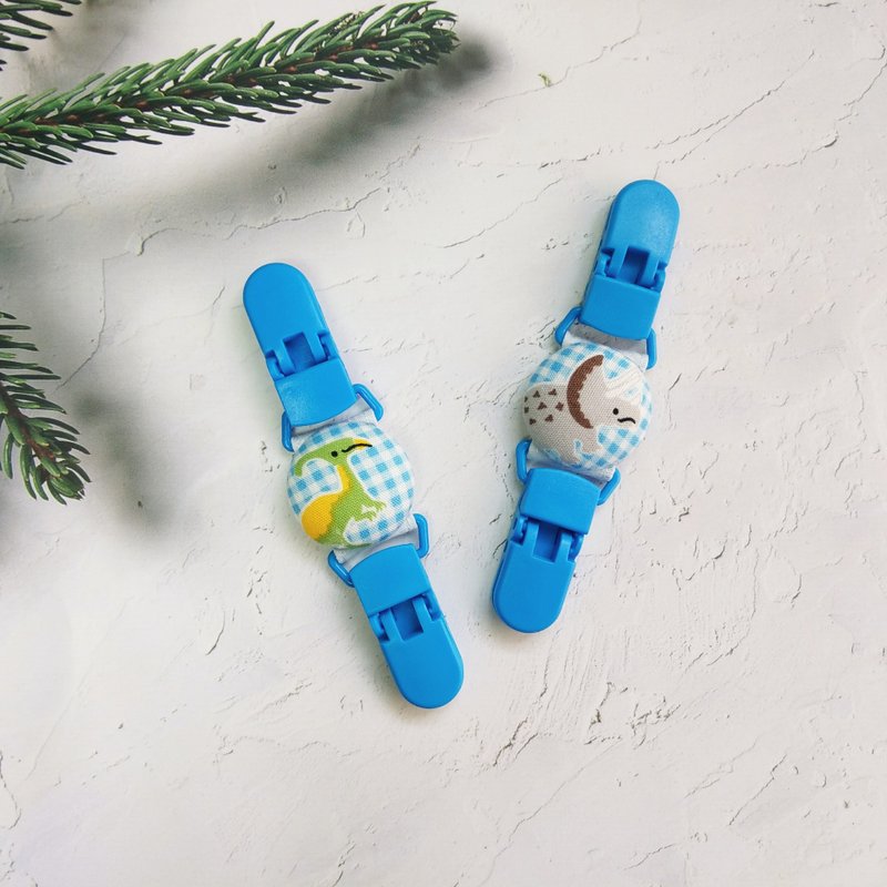 侏罗纪公园-2款可选。手帕夹 - 围嘴/口水巾 - 棉．麻 蓝色