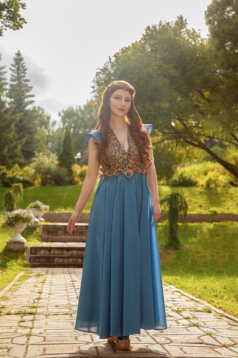 Margaery Tyrell 蓝色角色扮演洋装 - 冰与火之歌服装 - 晚装/礼服 - 聚酯纤维 蓝色