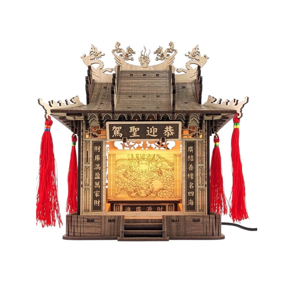 【 DIY 手作】摆设小庙DII 小夜灯 庙宇模型 台湾伴手礼 宫庙模型 - 木工/竹艺/纸艺 - 木头 卡其色