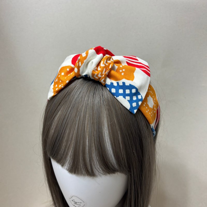 日系甜圈 | 蝴蝶结发箍(三色可选) - 发饰 - 棉．麻 红色