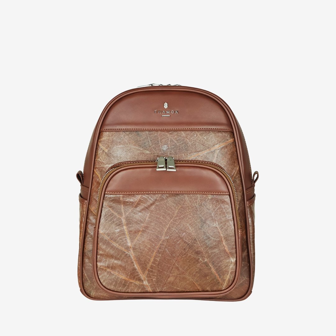 后背包 棕色 (Foglia Backpack) - 后背包/双肩包 - 植物．花 咖啡色